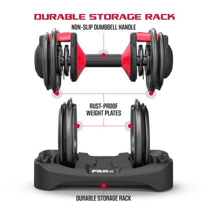 Smartbell 2-Pack, Two 25Lbs. Quick-Select 9 in 1 Adjustable Dumbbell for Home Gym, 5-25Lbs. Weight in 2.5Lbs Increments